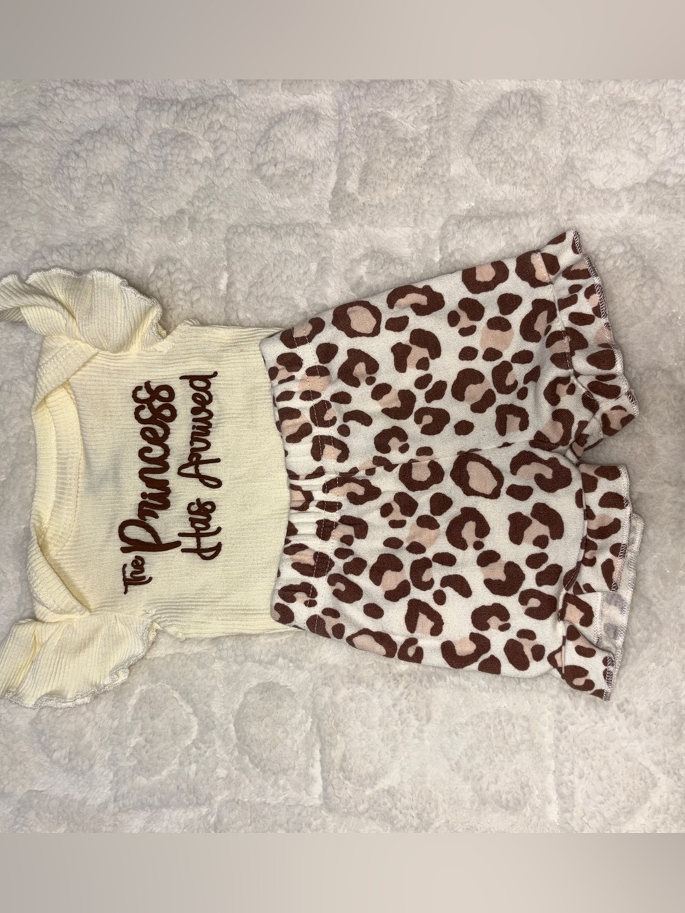Cream and Leopard Baby Outfit
